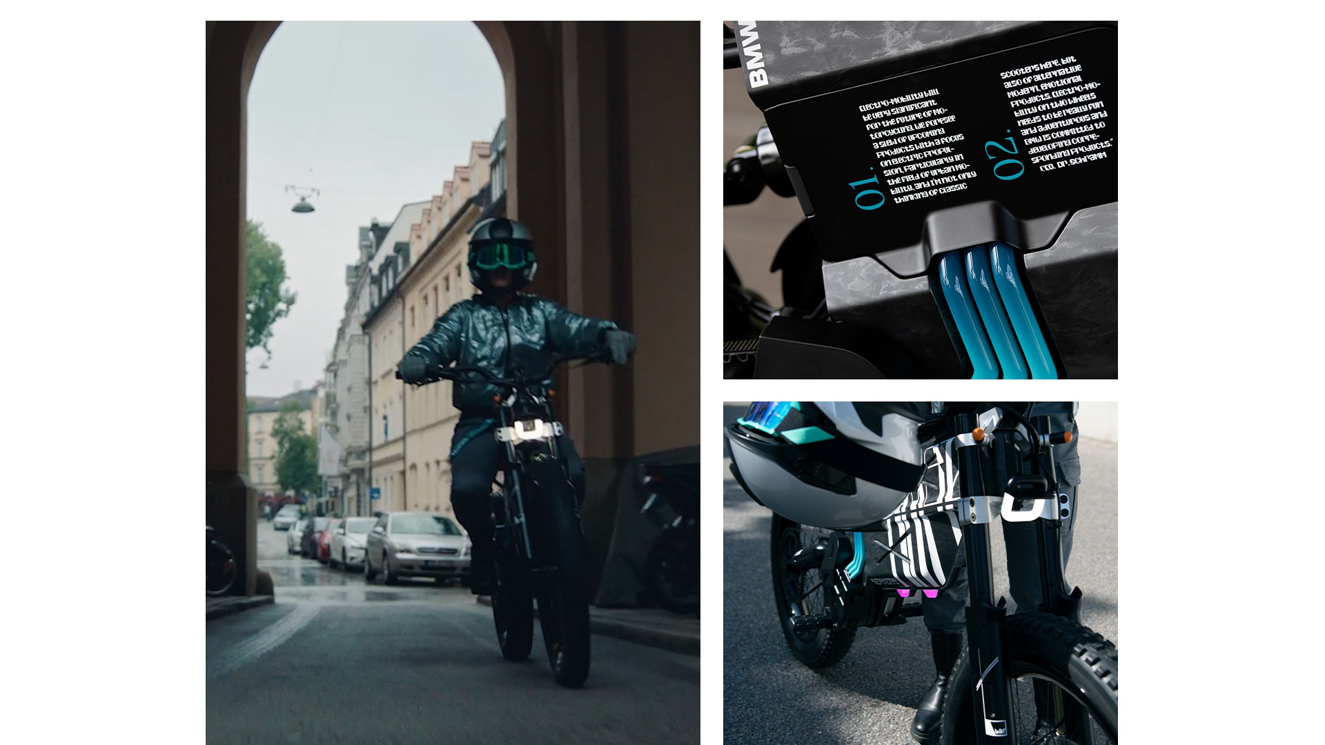 BMW Motorrad Vision AMBY koos sõitjaga.