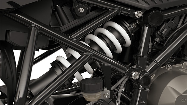 The adjustable suspension strut of the F 450 GS from BMW Motorrad BMW F 450 GS reguleeritav vedrustuse tugivarras