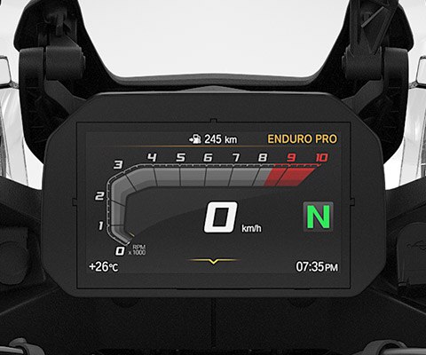 Näeme F 850 GS Adventure’i 6,5-tollist TFT-ekraani.