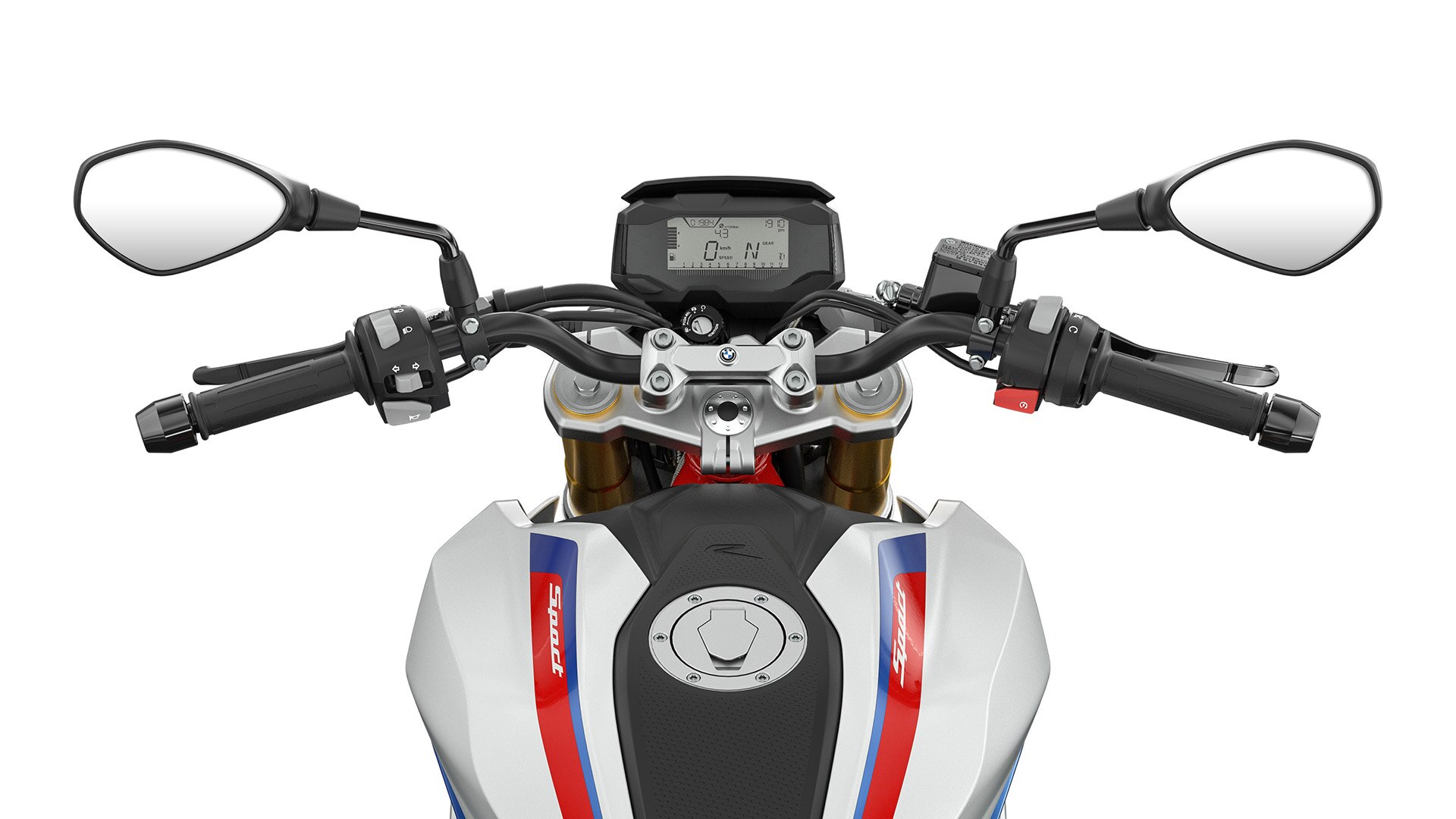 Näeme G 310 R-i juhtrauda ja juhtelemente.