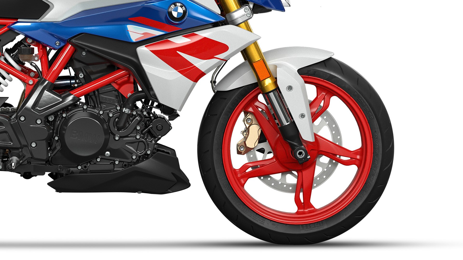 Näeme G 310 R-i valualumiiniumist velge.