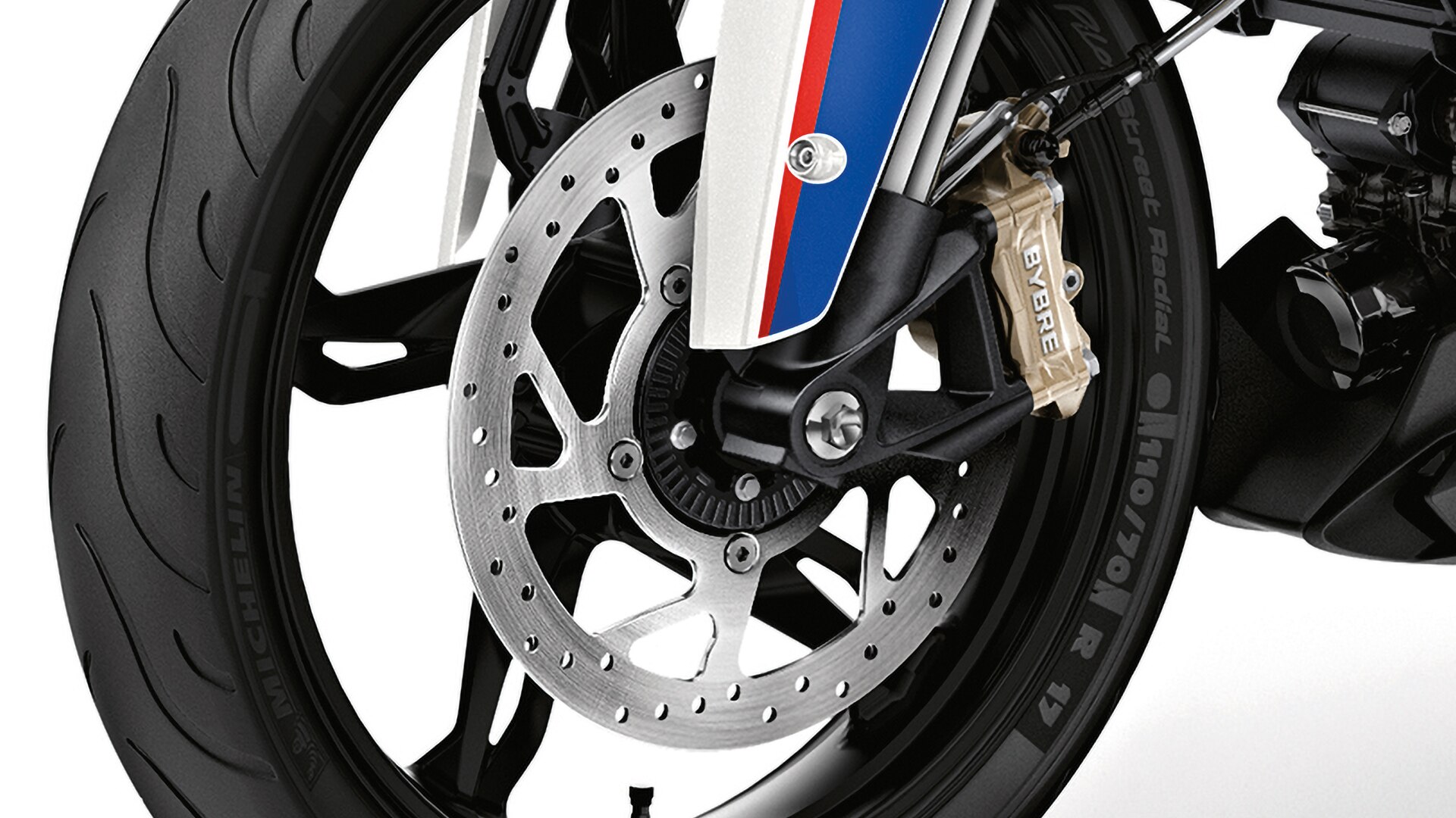 Gold brake calipers.