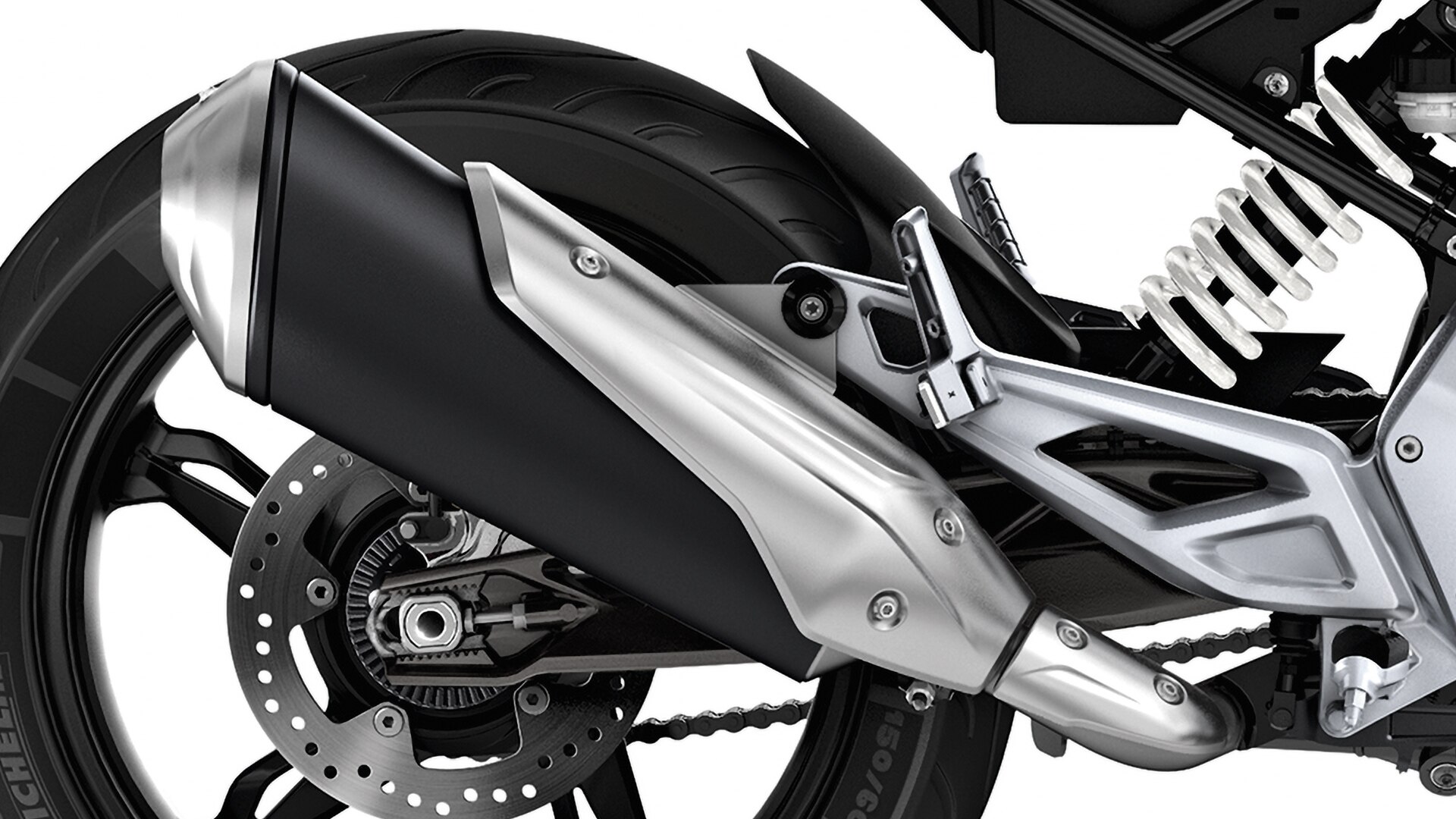 Stainless steel exhaust system.