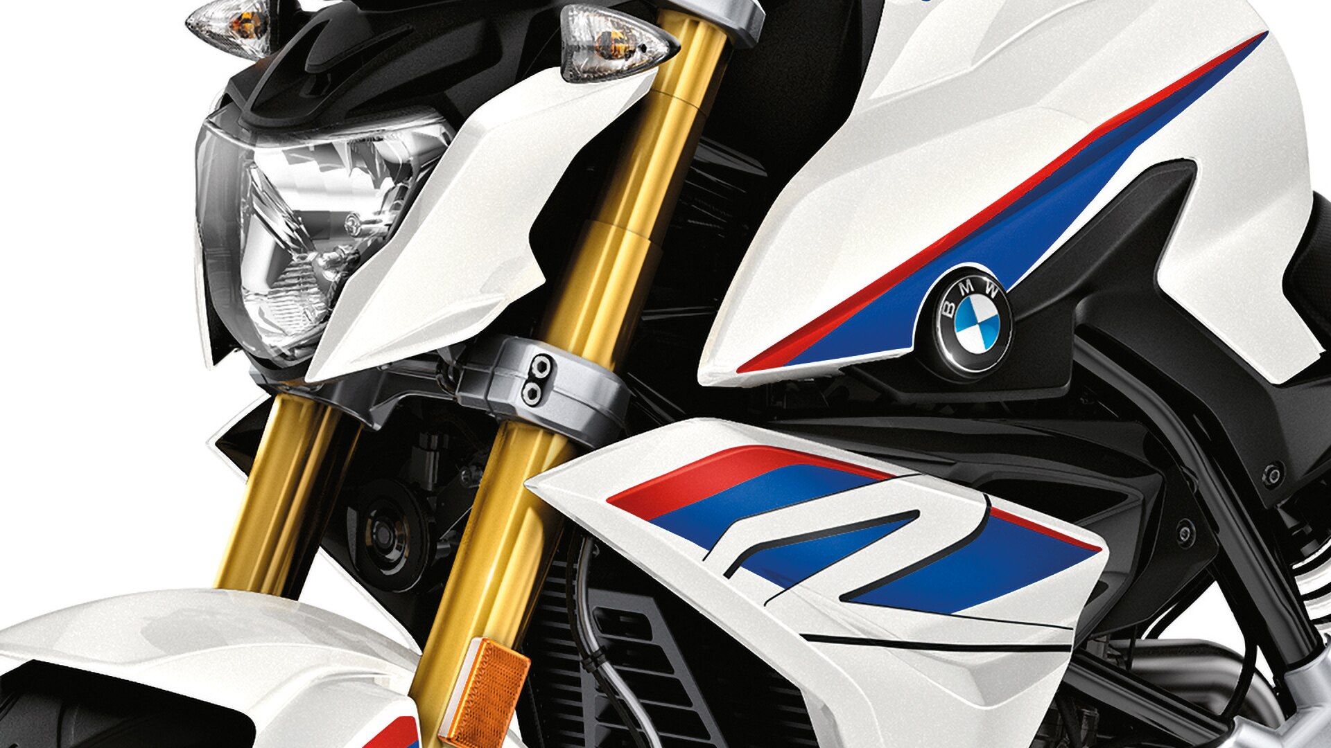 Gold-anodised upside-down fork.