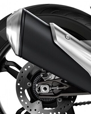 Stainless steel exhaust system.