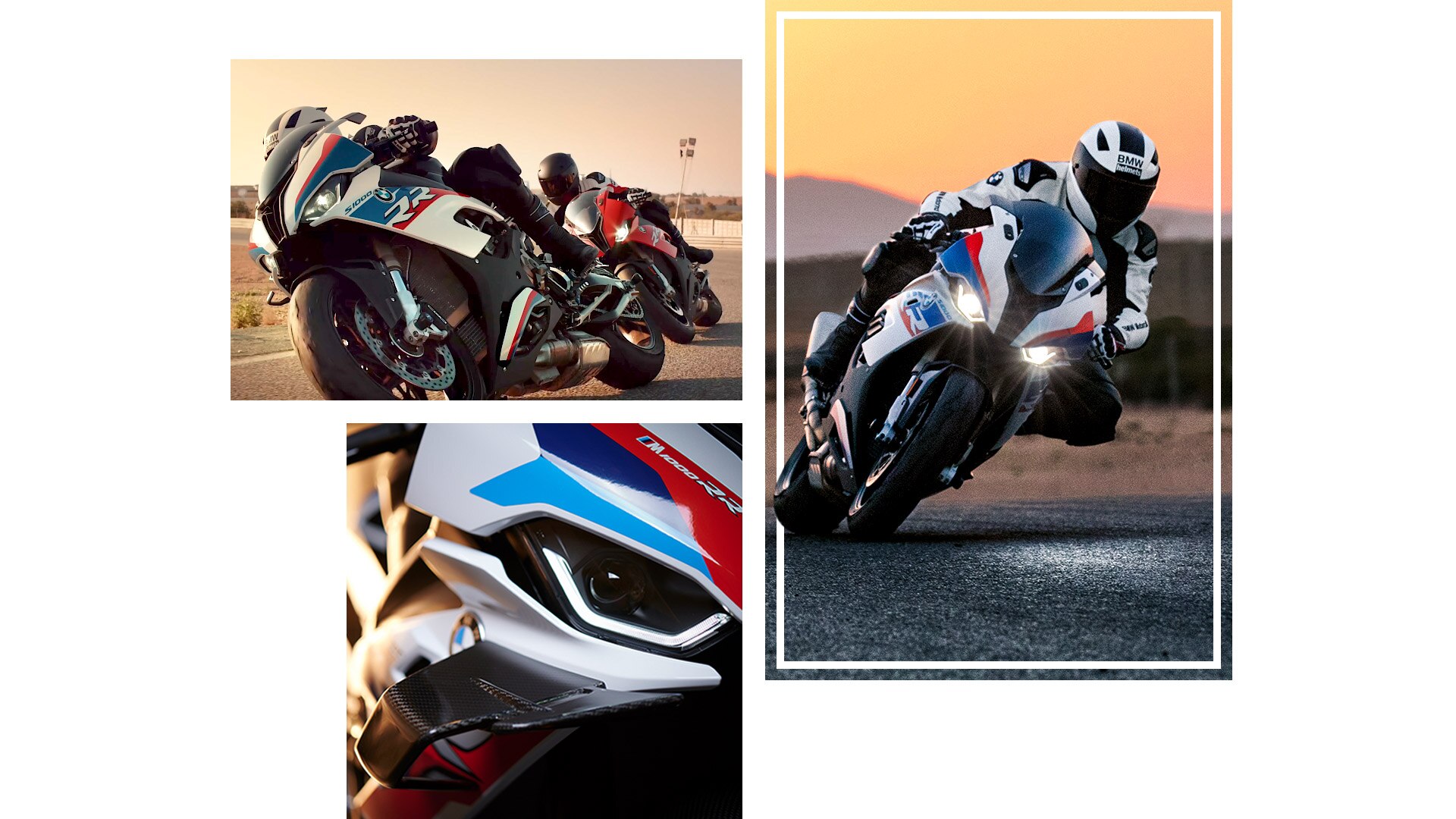 Kollaaž liikuvatest mudelitest S 1000 RR ja M 1000 RR.